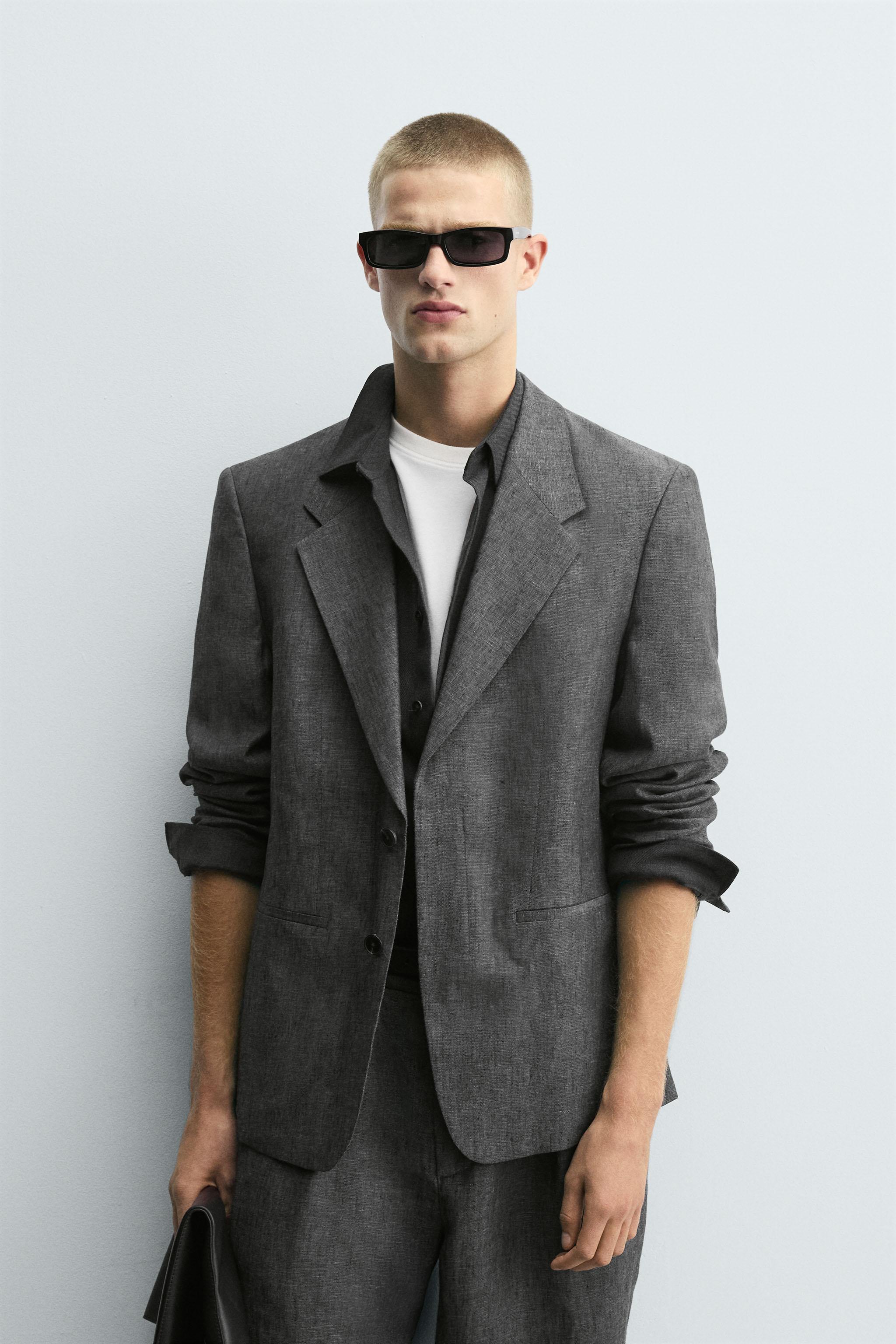 国内発送★ZARA★コットン&リネン*半袖ジャケット ZARA ザラ リネンジャケット 半袖ジャケット 半袖 シャツ
