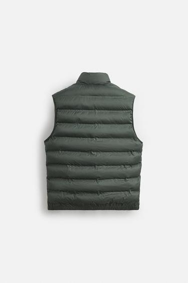 GILET SANS MANCHES MATELASSÉ LÉGER - Vert de Zara - Image 7