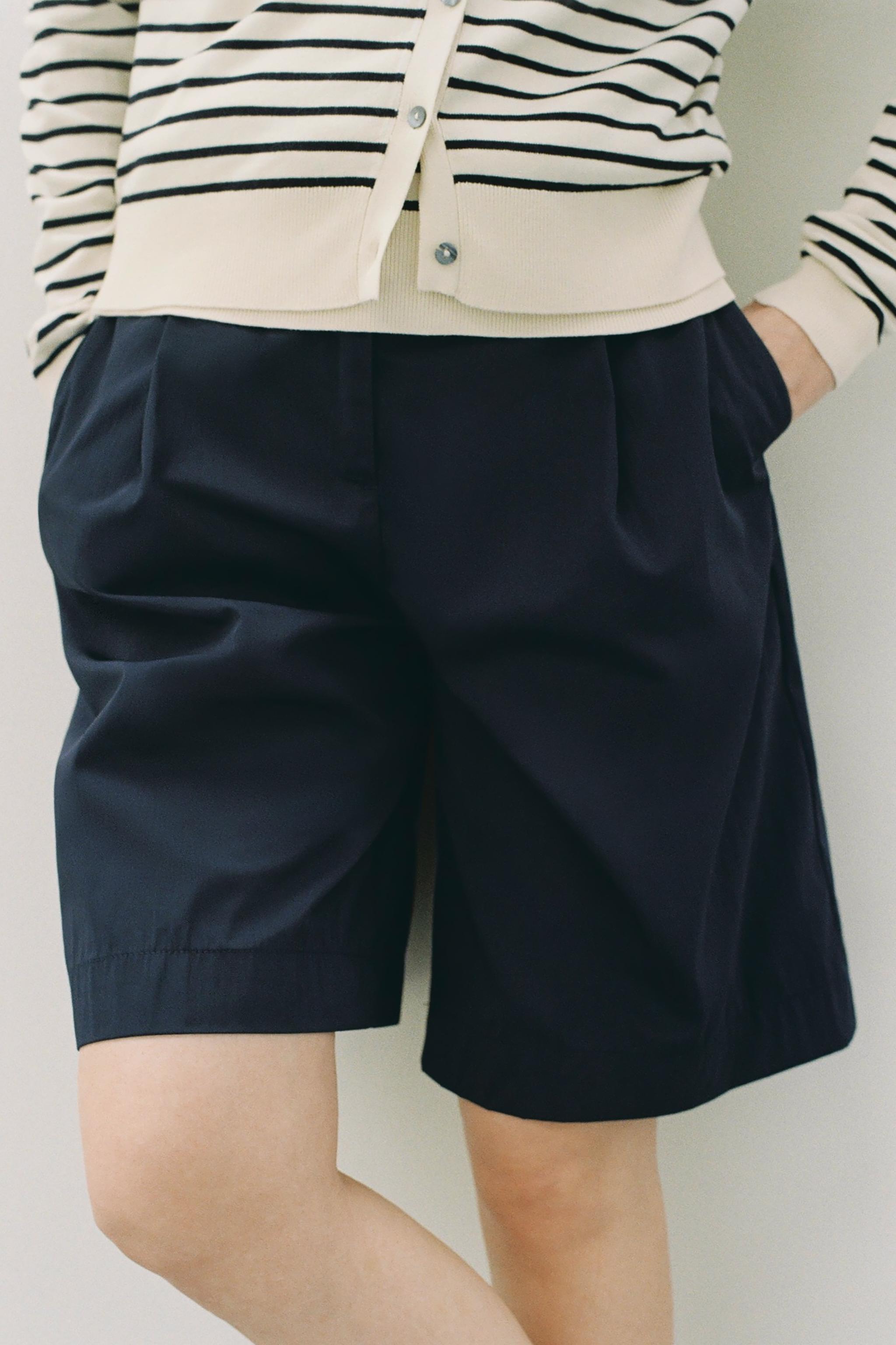 ☆ドイツ発*ZARA*新作*ロングバミューダショーツ/NAVY☆ ロング バミューダパンツ - ネイビーブルー | ZARA Japan / 日本