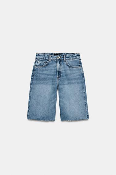 Z1975 MID-WAIST DENIM BERMUDA SHORTS - Mid-blue by Zara