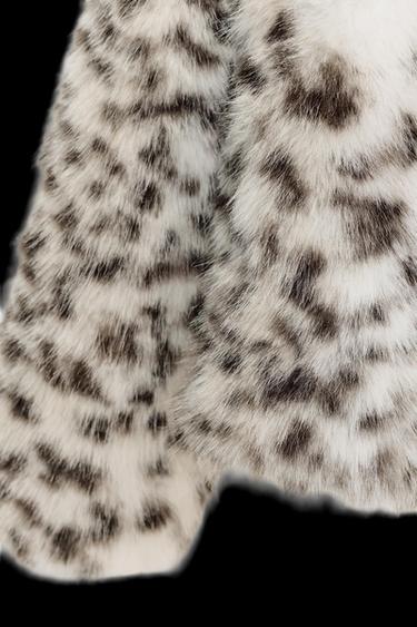 Zara ANIMAL PRINT FAUX FUR JACKET ZW COLLECTION - Leopard