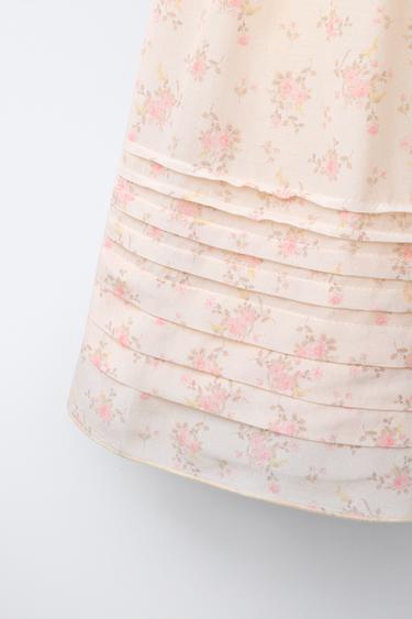 ROBE EN MATIÈRES VARIÉES À FLEURS - Rose de Zara - Image 3
