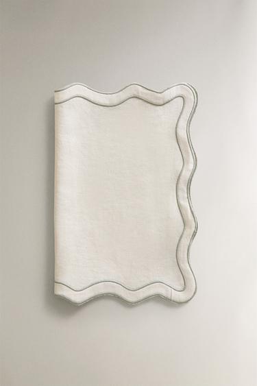 LINEN PLACEMAT WITH SCALLOPED EDGE - Bluish by Zara - Image 1