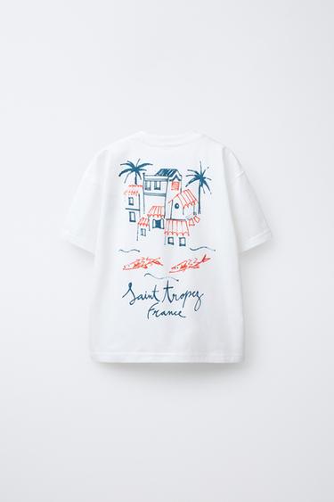 EMBROIDERED SLOGAN T-SHIRT - White by Zara - Image 1