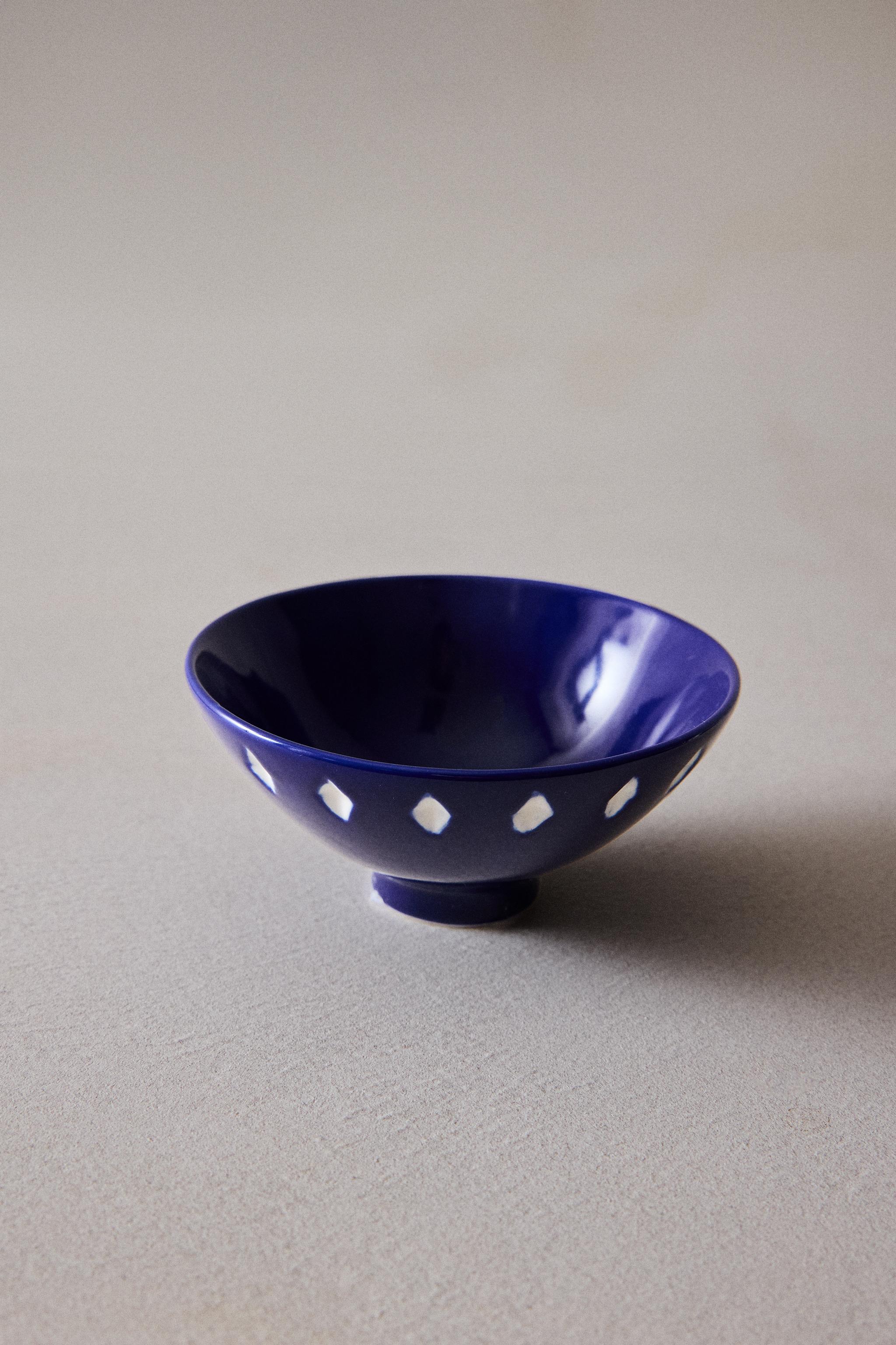 VALIEM BOWL-L CERAMIC BOWL WITH ARGYLE DETAIL X FANGLU LIN