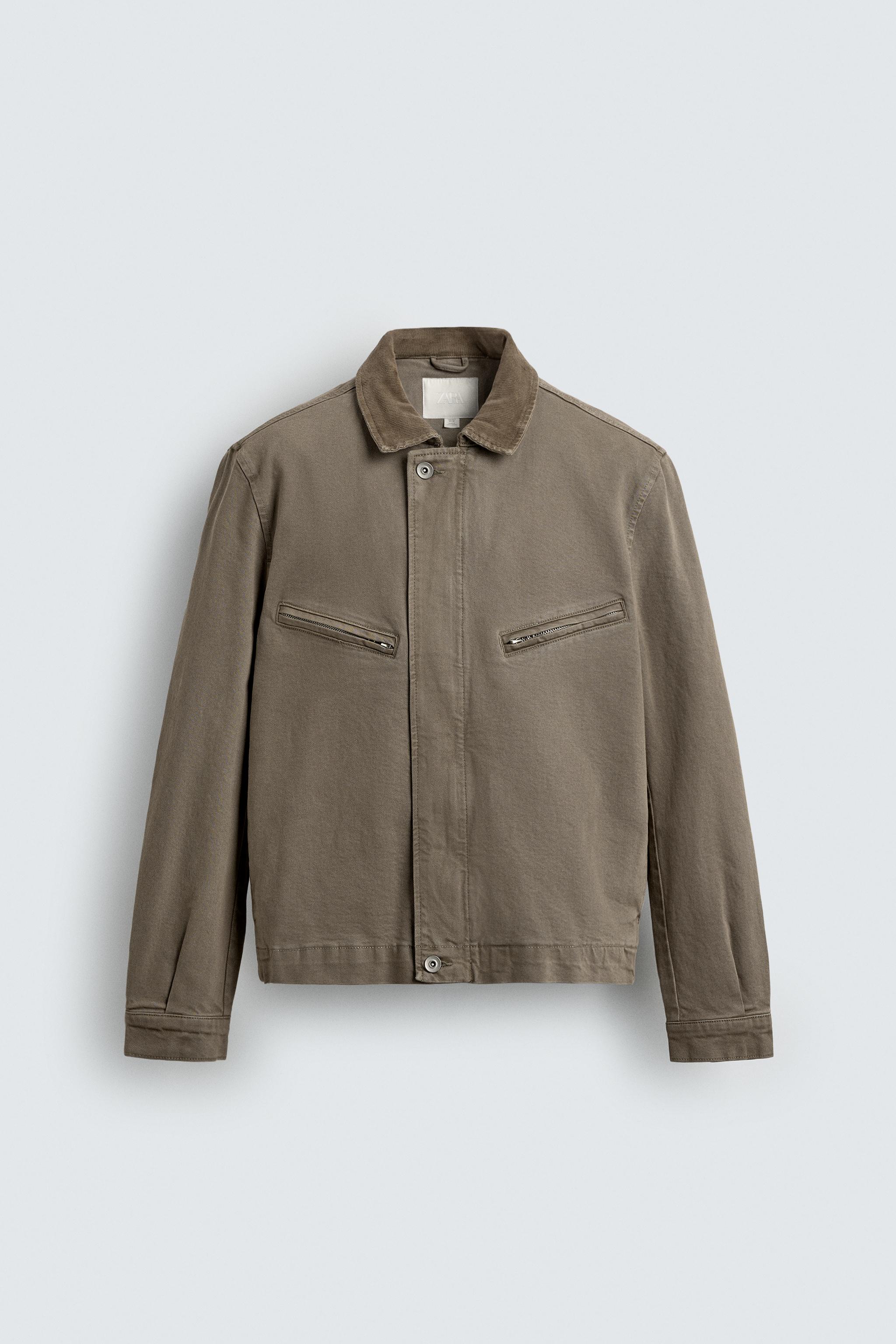 CROPPED FIT CORDUROY COLLAR JACKET
