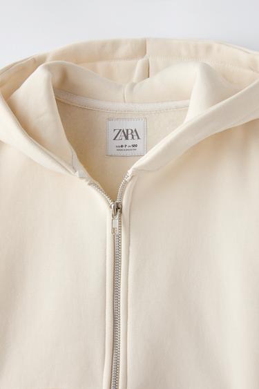SUDADERA CAPUCHA CREMALLERA - Crudo de Zara