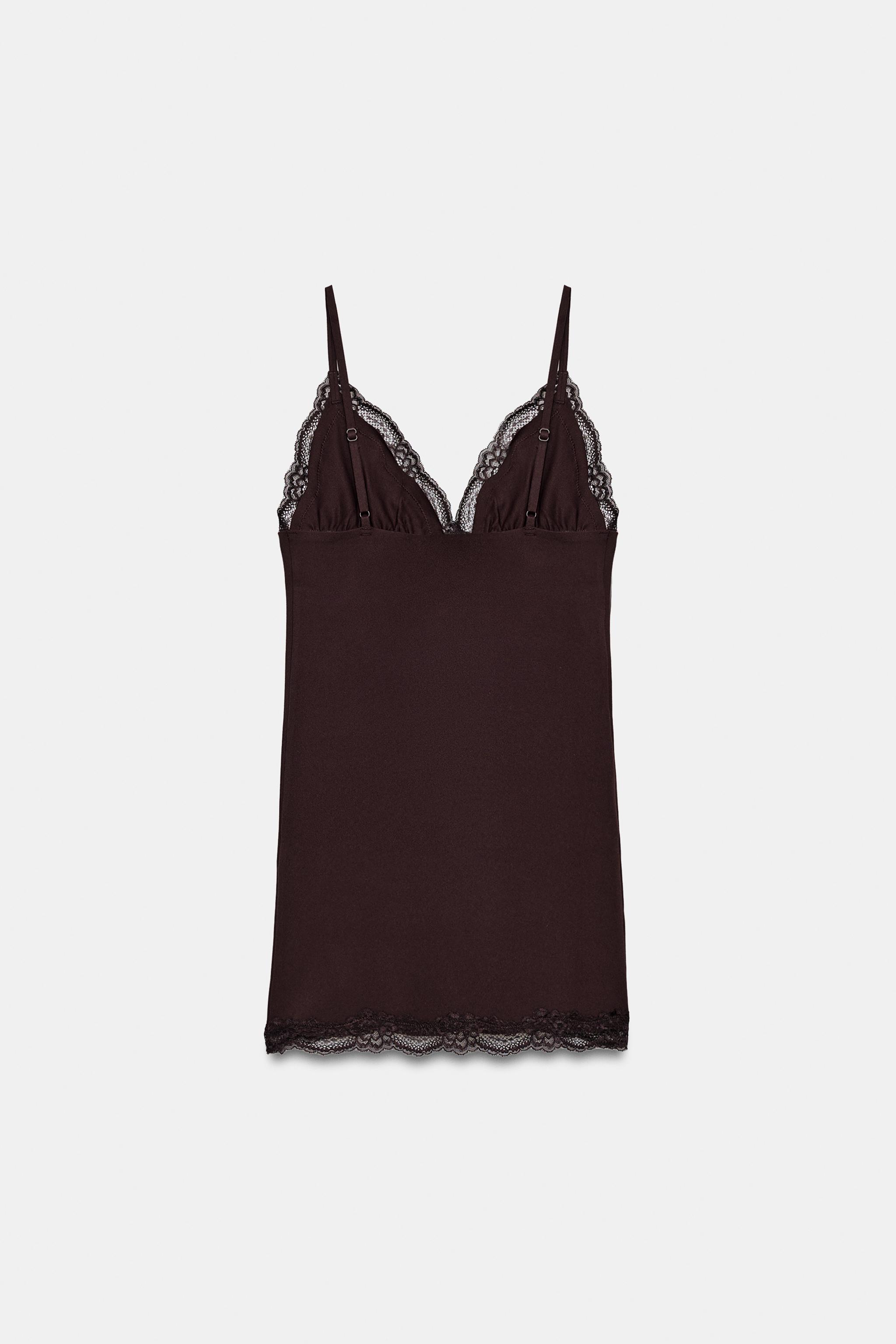 ROBE MINI À BRETELLES ET DENTELLE