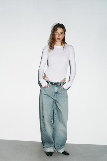 COTTON MODAL BODYSUIT - White by Zara