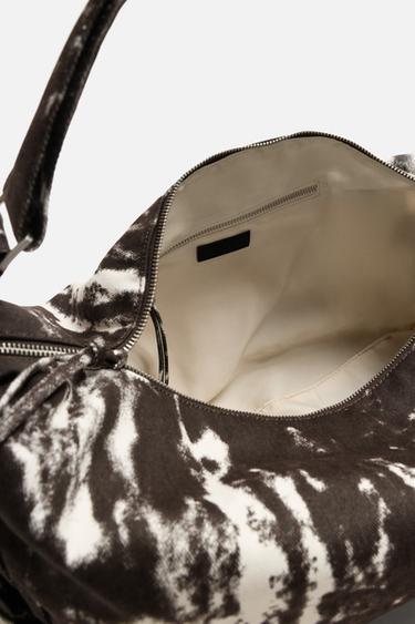 PRINTED FABRIC BAG - Brown by Zara - Image 5