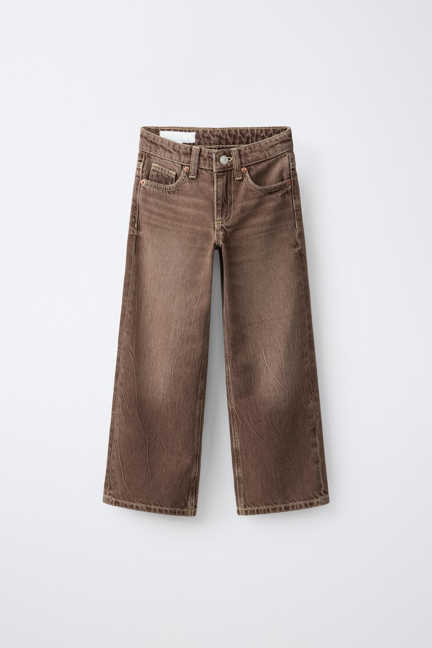 Детские джинсы Zara Wide Leg, цвет: Коричневый