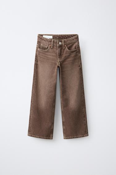 JEANS WIDE LEG - Marrón de Zara