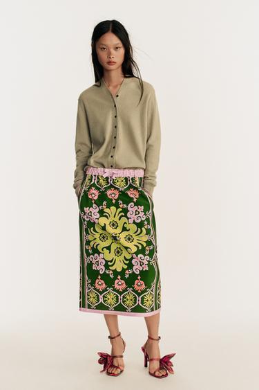 LIMITED EDITION PRINTED MIDI SKIRT - Printed by Zara