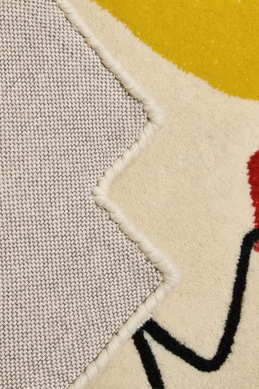 KIDS' LIMONCELLA X THE ANIMALS SENTINEL WOOL RUG - Light beige by Zara