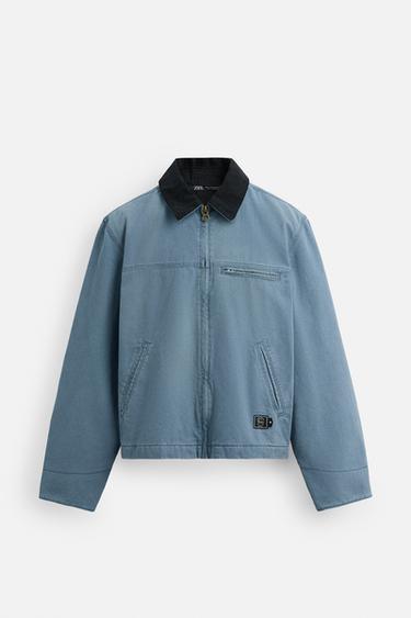 BLOUSON MATELASSÉ DÉLAVÉ - bleu/noir de Zara