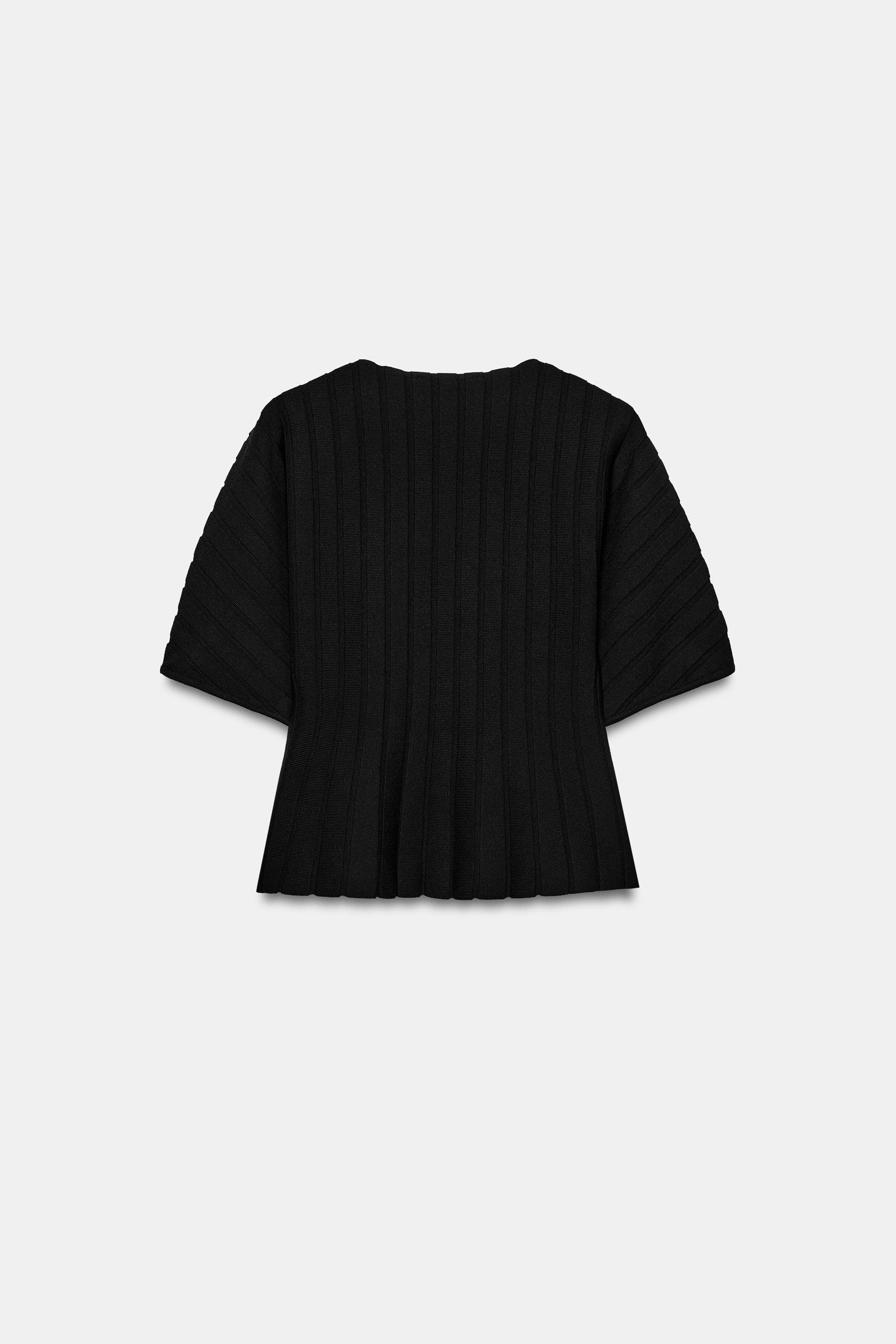 Женские свитеры Zara RIBBED KNIT TOP — фото 7
