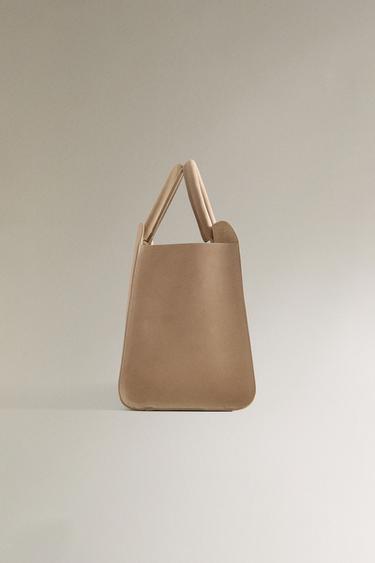 MINI SAC CABAS CUIR NUBUCK - Blanc écru de Zara - Image 2