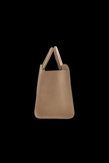 MINI SHOPPER PIEL NOBUK - Blanco Crudo de Zara