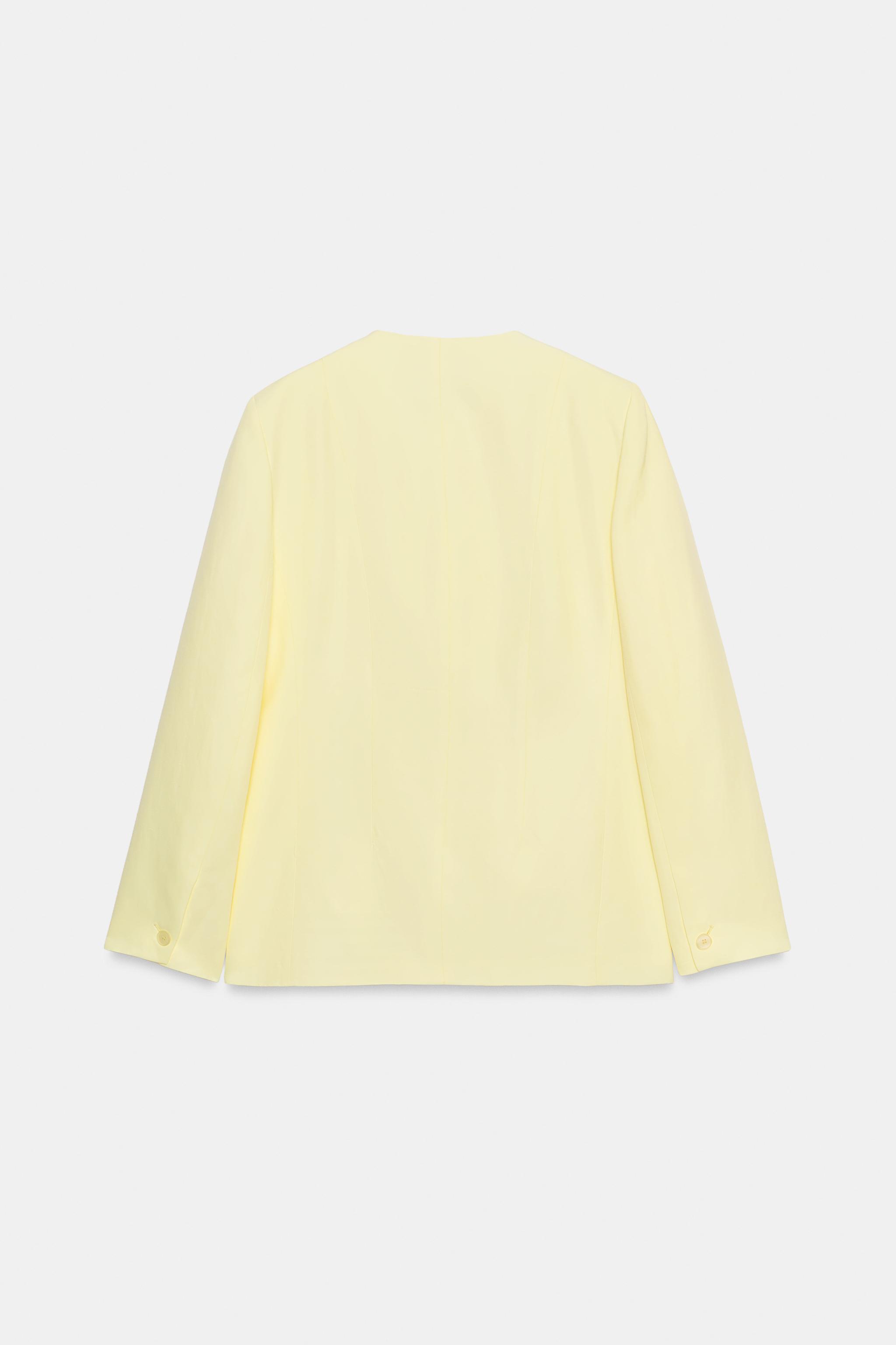 ZW COLLECTION STRAIGHT BLAZER - Yellow | ZARA Canada