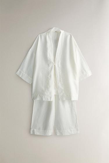 KIMONO LIN - Blanc cassé de Zara - Image 4