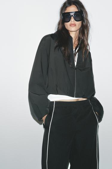 Zara ZIPPERED SHORT JACKET - Black