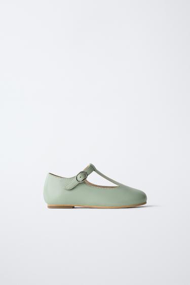 LEREN T-BAR BALLERINA'S LIMITED EDITION - Groen van Zara