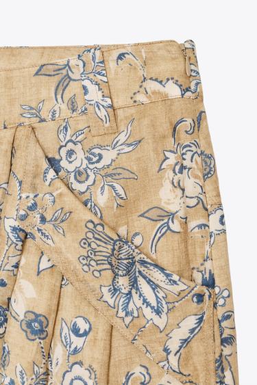 JUPE IMPRIMÉE FLEURS EN RAMIE ZW COLLECTION - Écru moyen de Zara - Image 13