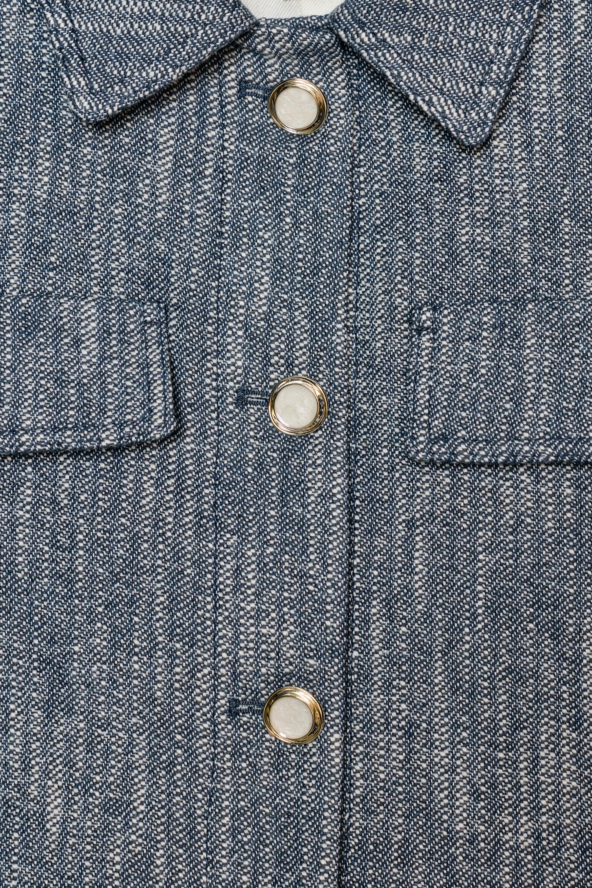 ショートテクスチャージャケット - 青色/白色 | ZARA Japan / 日本