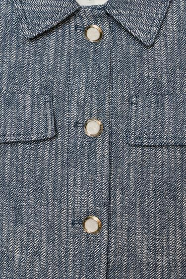 SHORT TEXTURED JACKET - Blue/White by Zara - Image 8