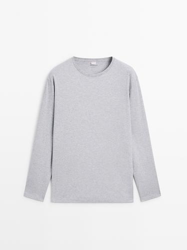 Pijama rayas camiseta manga larga 100% algodón - Azul de Zara - Imagen 0