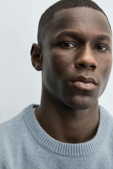 REGULAR FIT WOOL BLEND JUMPER - Light blue by Zara - Image 4