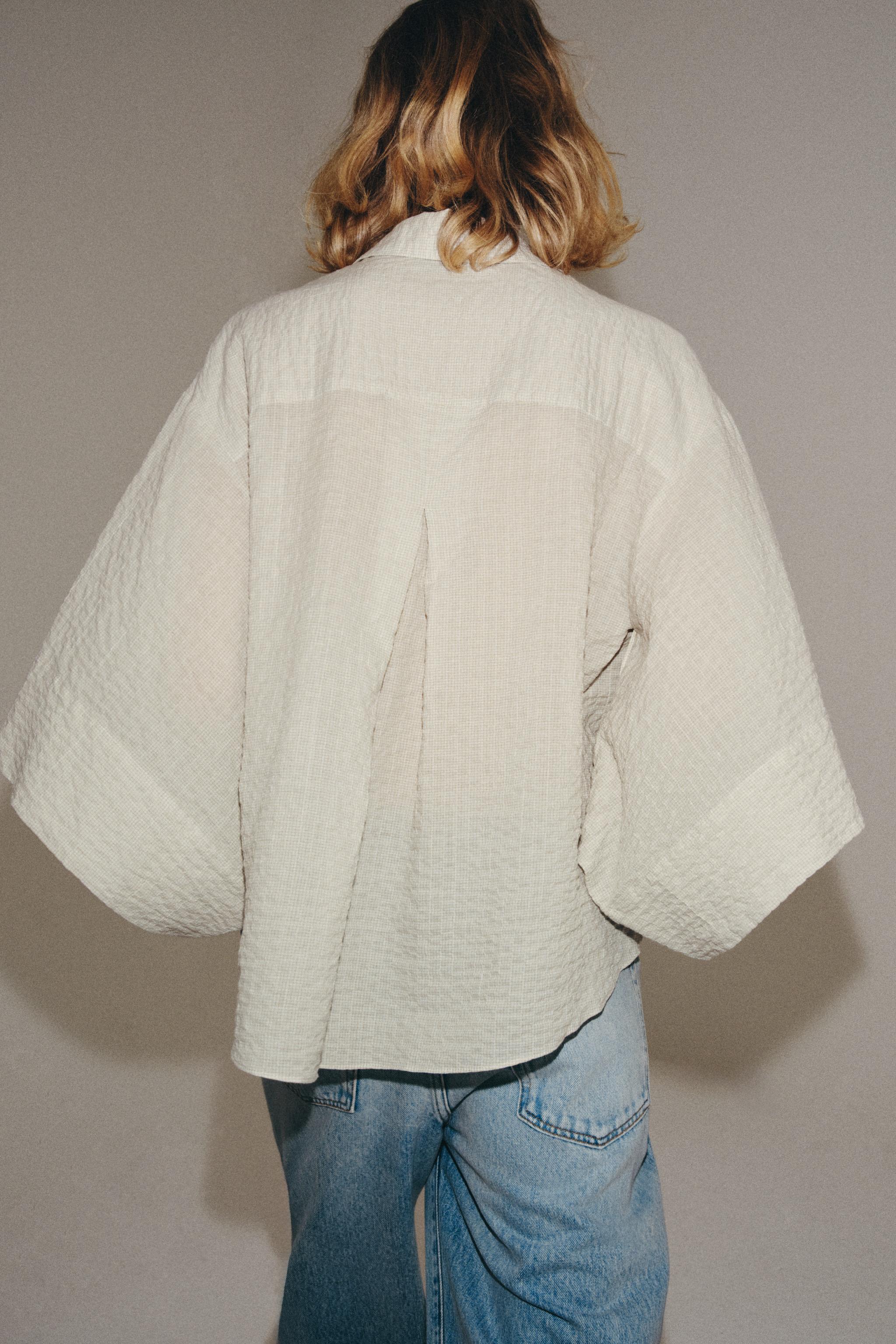 Zara ZW COLLECTION EKOSE GÖMLEK görsel 3
