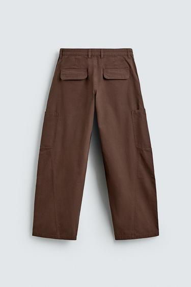 PANTALON BATTLE BALLON COUTURES - Marron de Zara - Image 7