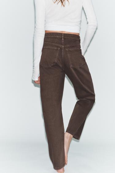 JEANS TRF MOM FIT TAILLE HAUTE - Marron de Zara - Image 4