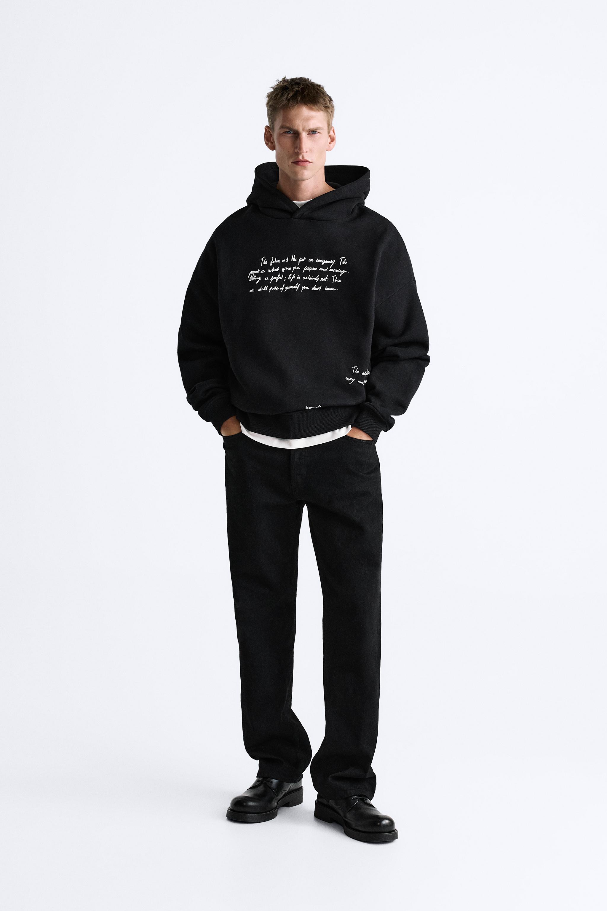 Zara slogan best sale print sweatshirt