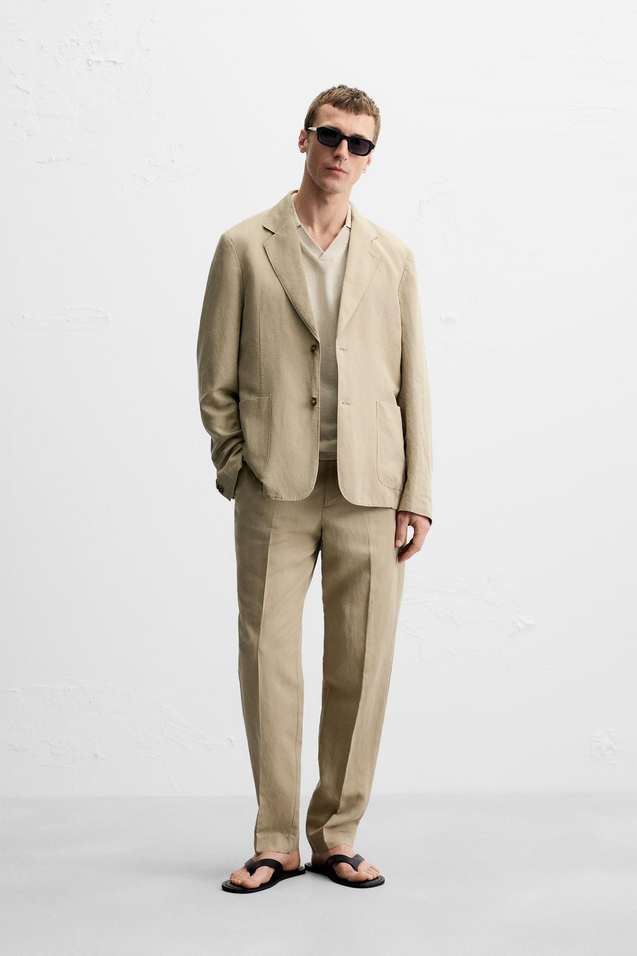 WASHED SUIT BLAZER - Beige by Zara