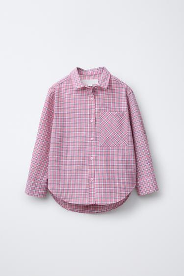 OVERSIZE CHECK SHIRT - Pink by Zara - Image 0