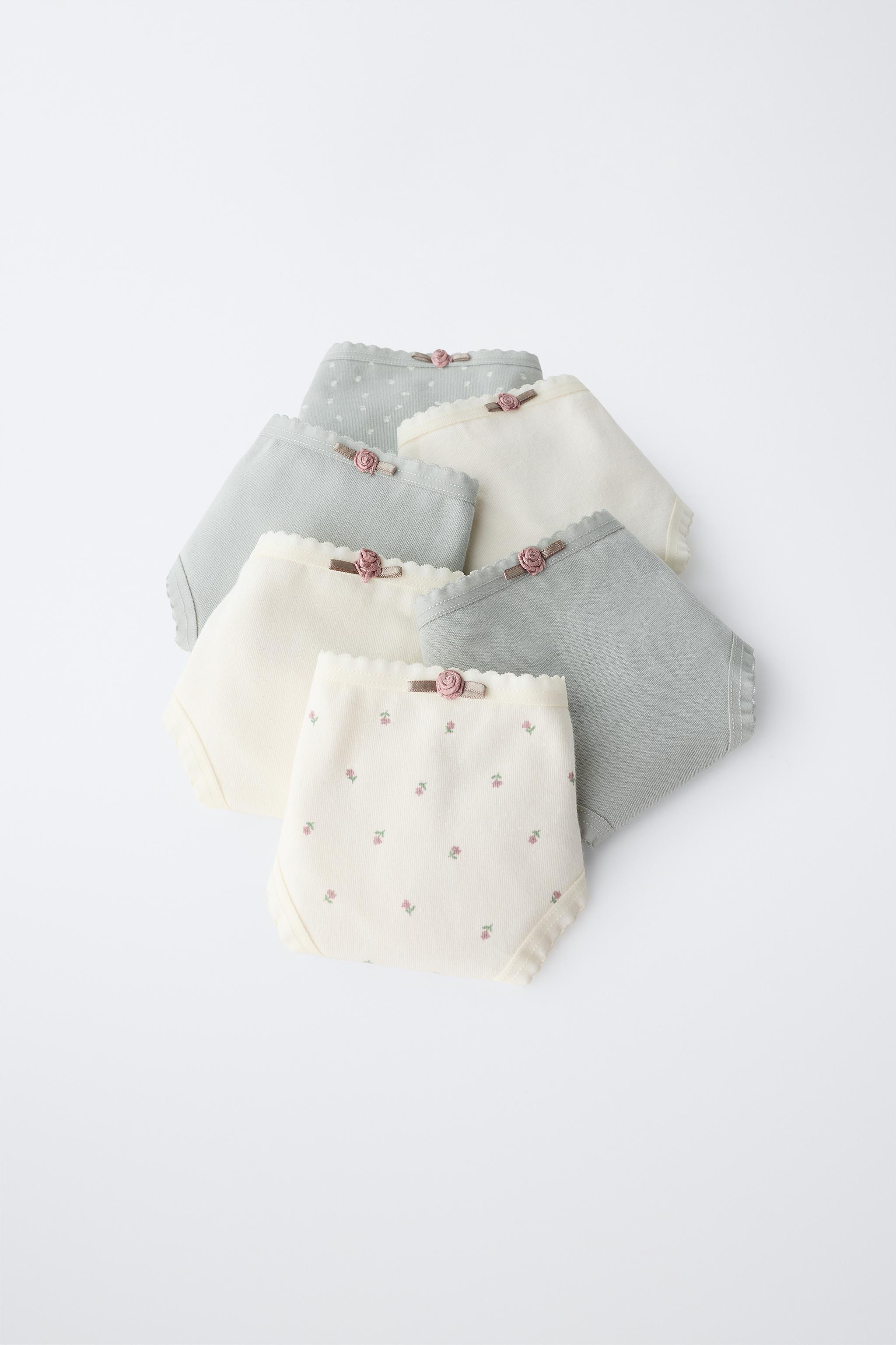 1 1/2-6 ANS / LOT DE SIX CULOTTES IMPRIMÉ PETITES FLEURS