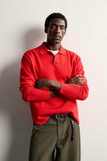 SOFT KNIT POLO SHIRT — Red 2