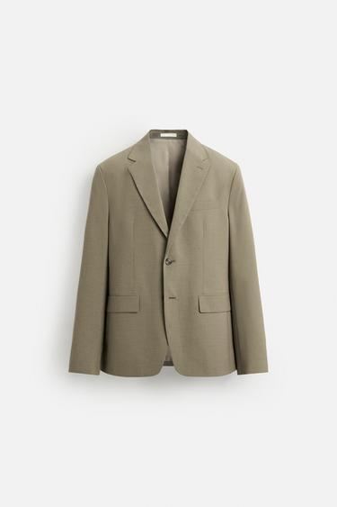 TEXTURED SUIT BLAZER - Brown / Taupe by Zara