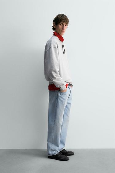 RIPPED STRAIGHT-LEG JEANS - Light blue by Zara - Image 3
