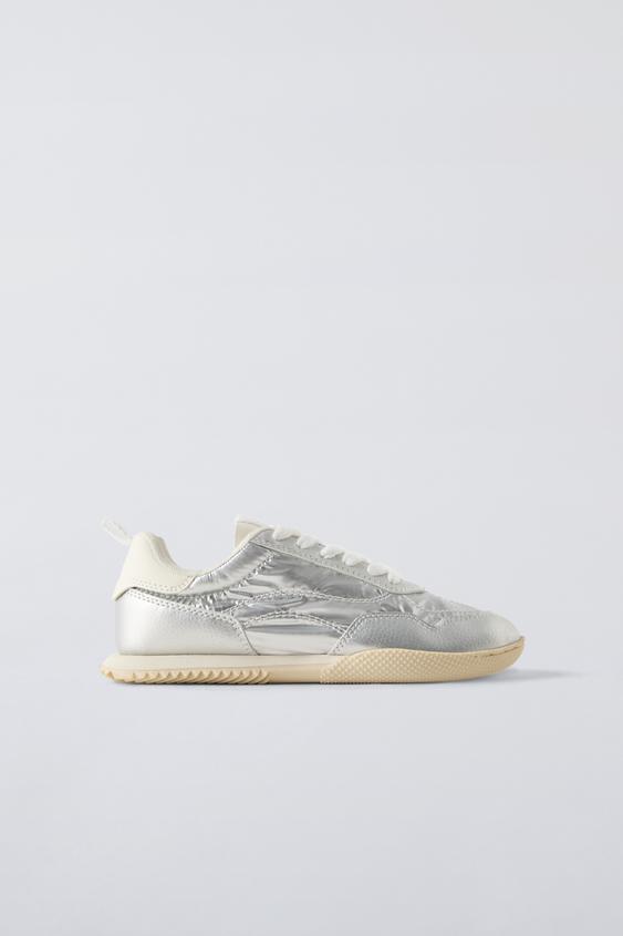 METALLIC SNEAKERS - Silver | ZARA United States