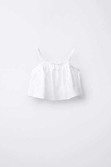 TOP CORTO IN TAFFETÀ - Bianco di Zara