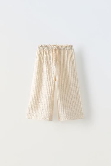 بنطلون كولوت بملمس بارز - خَام الخاص بـ Zara - صورة 0