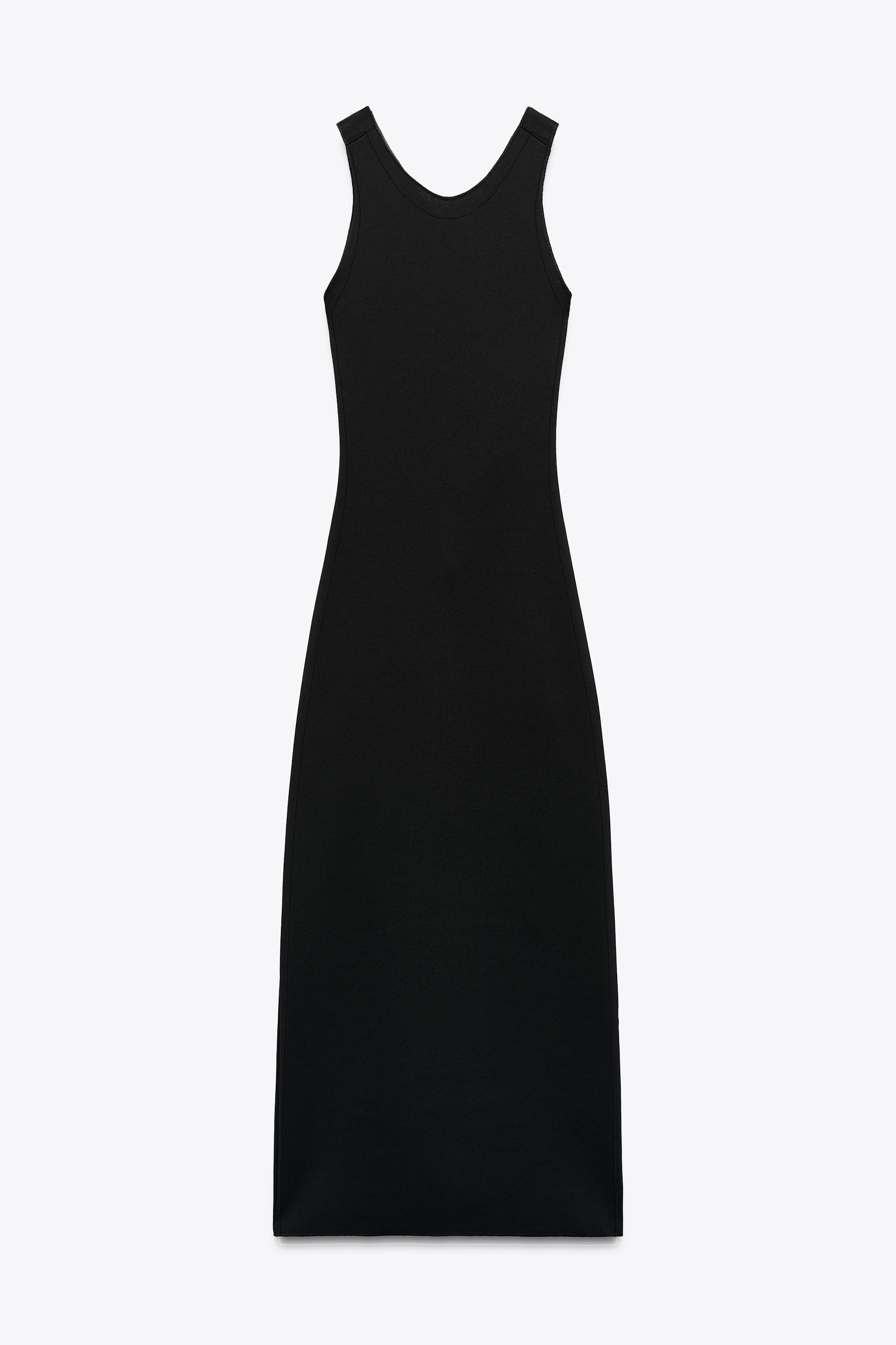 スペイン発送 ZARA ストレッチコンターバックルドレス ブラック ストレッチ コンタリング バックルワンピース - ブラック | ZARA