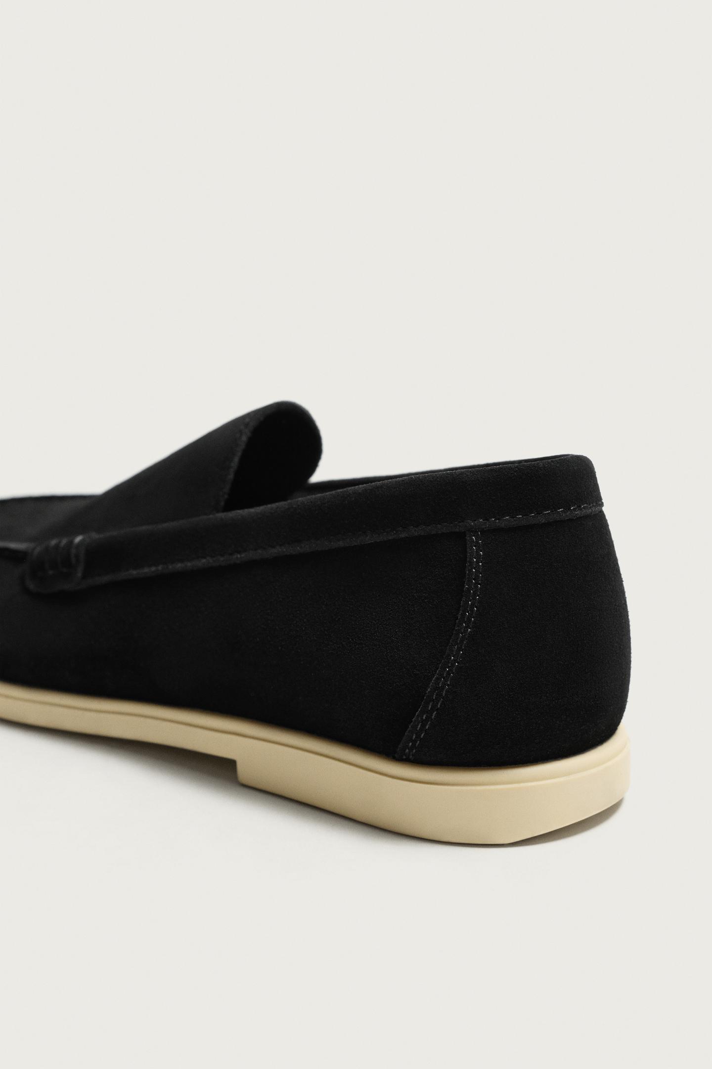 Мужские туфли Zara Casual Leather, цвет: Чёрный — фото 3