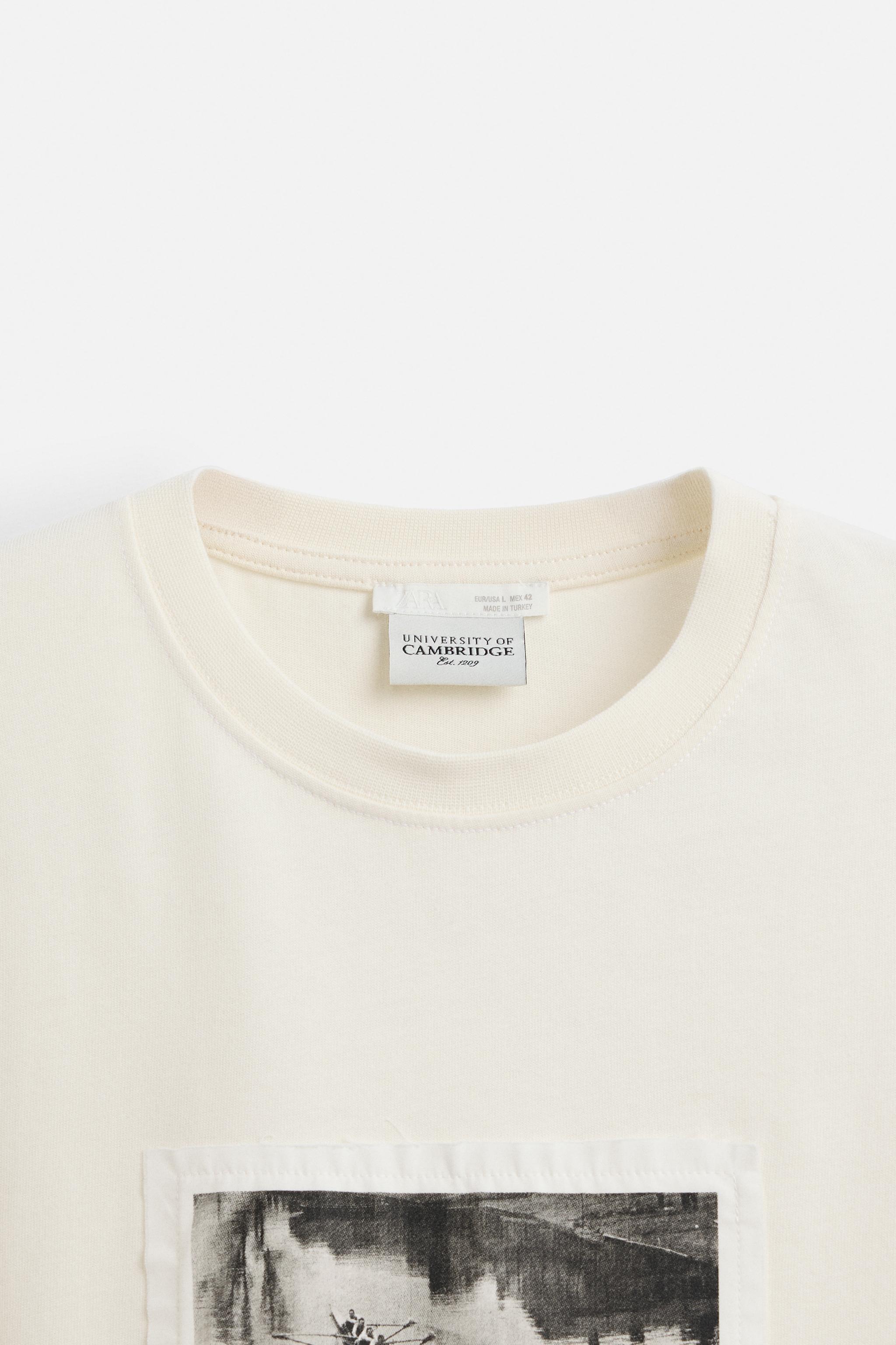 スペイン発送 ZARA ケンブリッジ フォトプリントTシャツ 最新作 ケンブリッジ大学©フォトプリントTシャツ - オフホワイト | ZARA