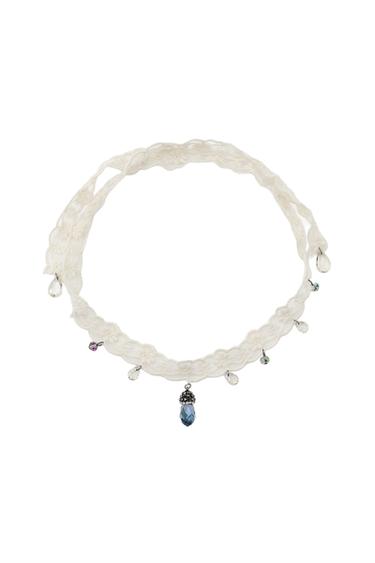 FABRIC JEWEL CHOKER NECKLACE - Ecru by Zara