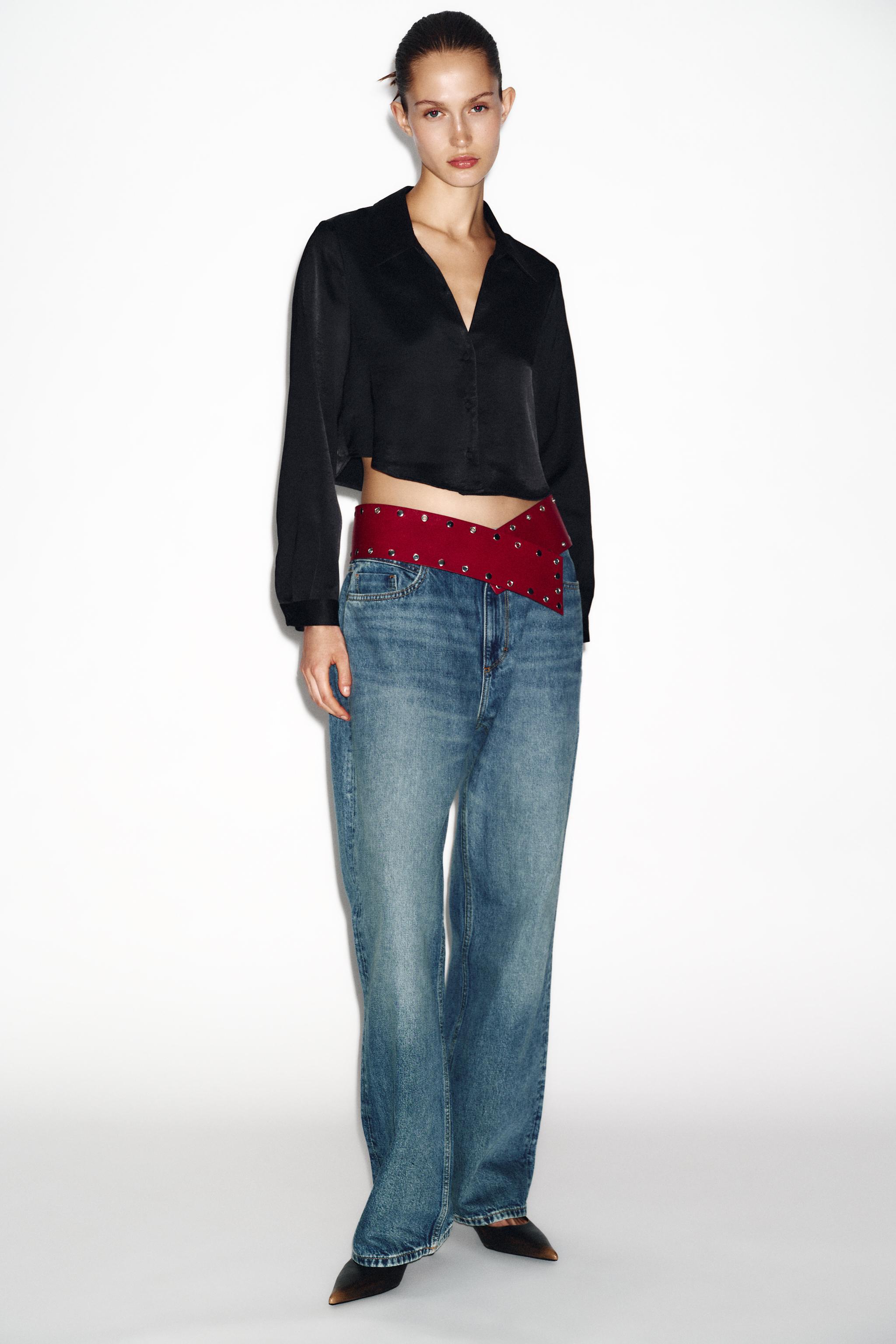CROPPED SATIN EFFECT SHIRT - White | ZARA United States