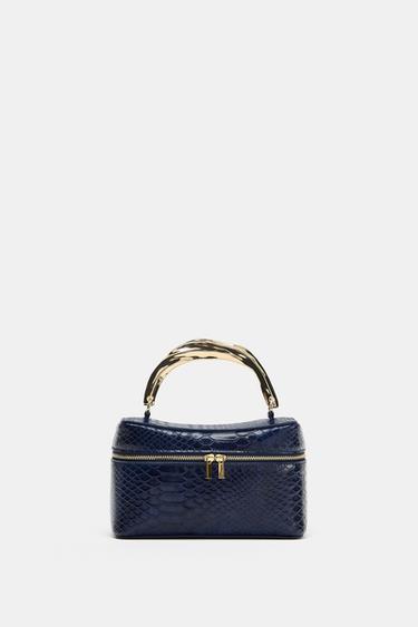 EMBOSSED VANITY BAG - Navy Blue by Zara - Image 0